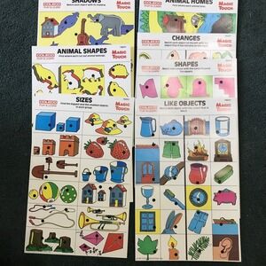 Vintage 1981 Coleco Magic Touch Play & Learn Overlays Set of 7 Double Sided